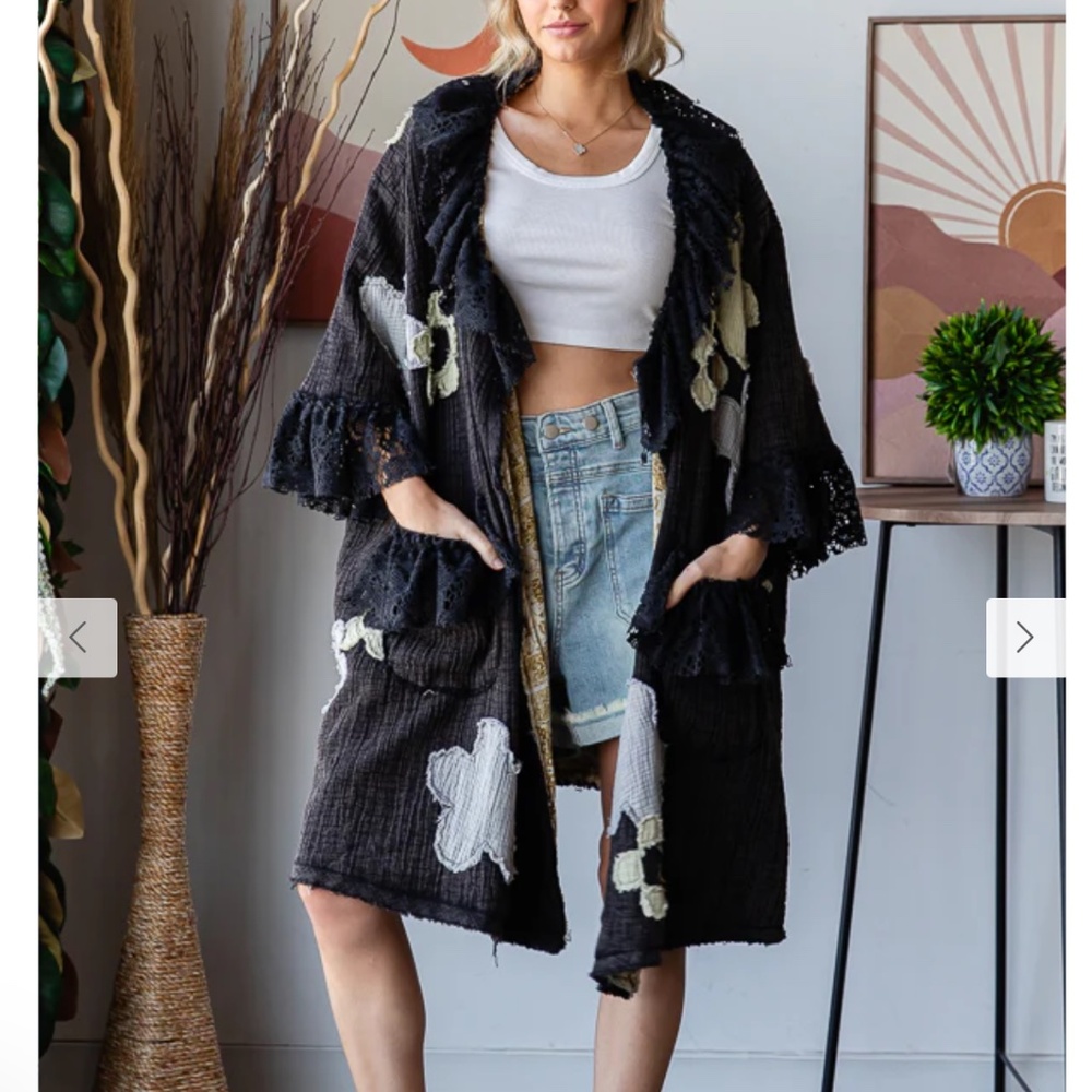 🎉 OLI & HALI “ Seattle 2 “ Oli and Hali FLORAL PATCHWORK DUSTER 66 - Picture 6 of 8